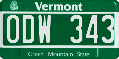 VT license plate ODW343