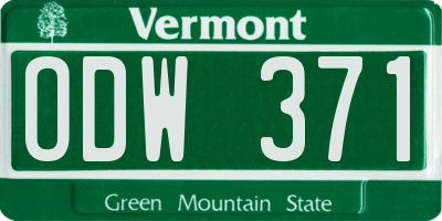 VT license plate ODW371