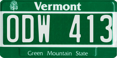 VT license plate ODW413