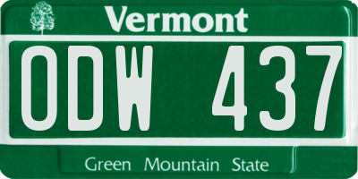 VT license plate ODW437