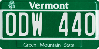 VT license plate ODW440