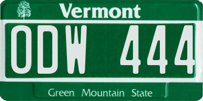 VT license plate ODW444