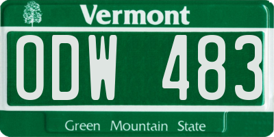VT license plate ODW483