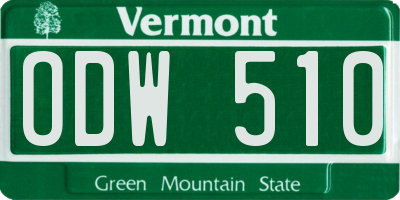 VT license plate ODW510
