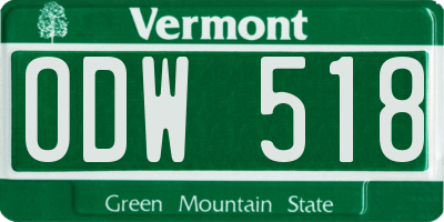 VT license plate ODW518