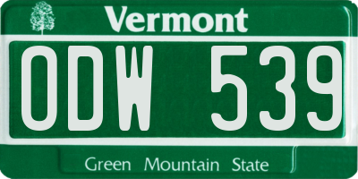 VT license plate ODW539