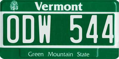 VT license plate ODW544