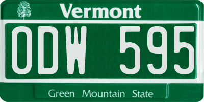 VT license plate ODW595