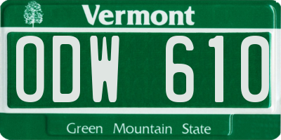 VT license plate ODW610