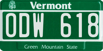 VT license plate ODW618