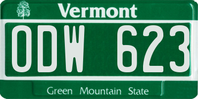 VT license plate ODW623
