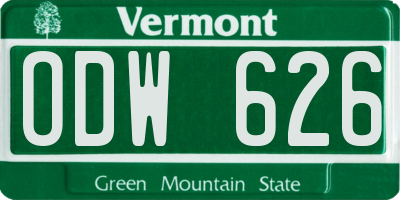 VT license plate ODW626