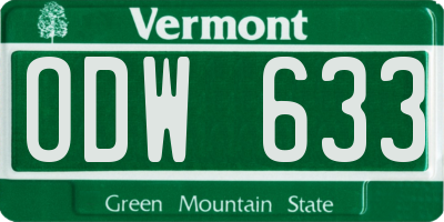 VT license plate ODW633