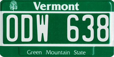 VT license plate ODW638