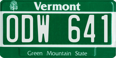 VT license plate ODW641