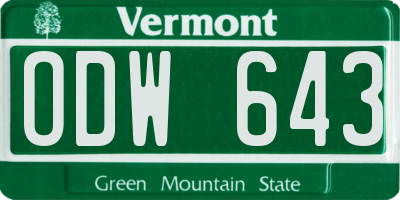 VT license plate ODW643