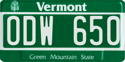 VT license plate ODW650