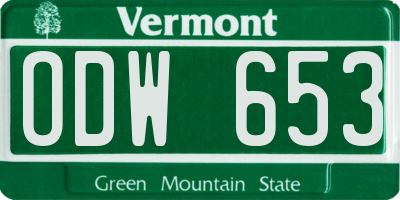 VT license plate ODW653