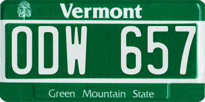VT license plate ODW657