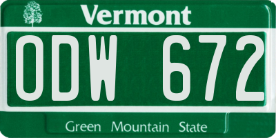 VT license plate ODW672