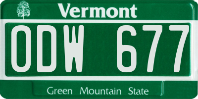 VT license plate ODW677