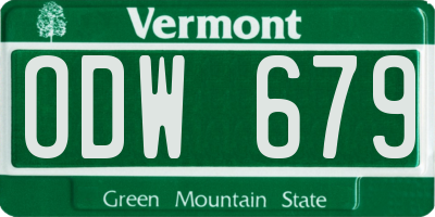 VT license plate ODW679