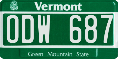 VT license plate ODW687