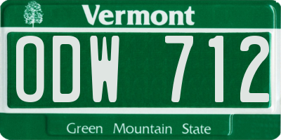 VT license plate ODW712