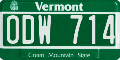 VT license plate ODW714