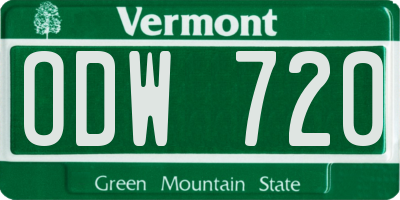 VT license plate ODW720