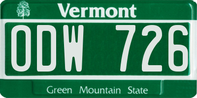 VT license plate ODW726