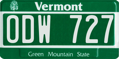 VT license plate ODW727