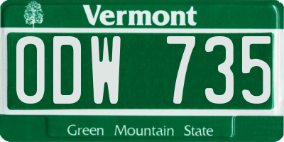 VT license plate ODW735