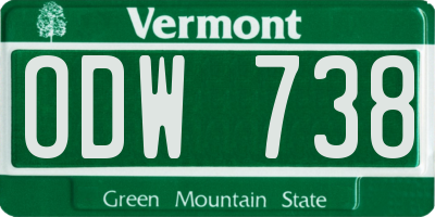 VT license plate ODW738