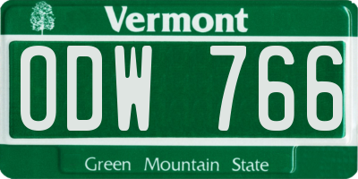 VT license plate ODW766