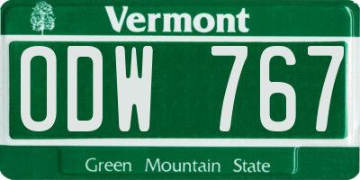 VT license plate ODW767
