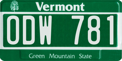 VT license plate ODW781