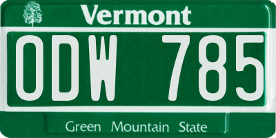VT license plate ODW785