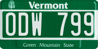 VT license plate ODW799