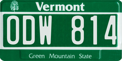 VT license plate ODW814