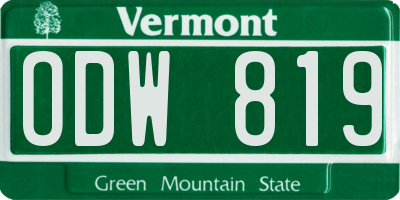 VT license plate ODW819