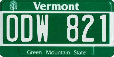 VT license plate ODW821