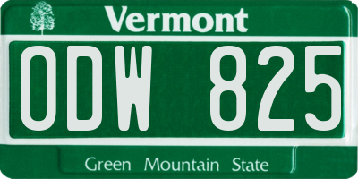VT license plate ODW825