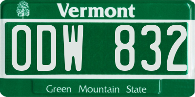 VT license plate ODW832