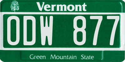 VT license plate ODW877