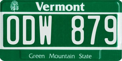 VT license plate ODW879