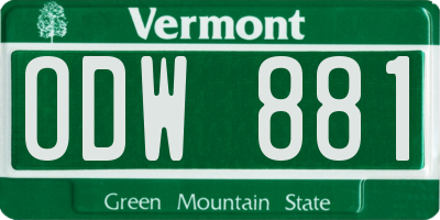 VT license plate ODW881