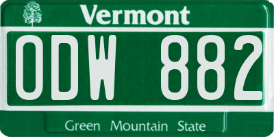 VT license plate ODW882
