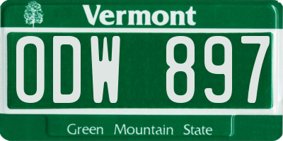 VT license plate ODW897