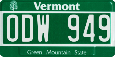 VT license plate ODW949
